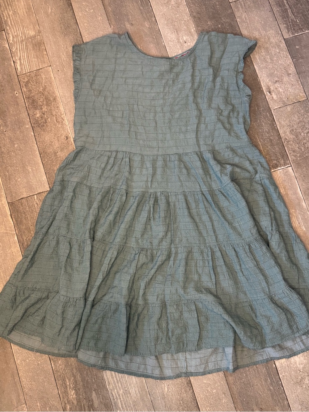 Knox rose Textured Tiered Dress in Sage Green size medium boho prairie